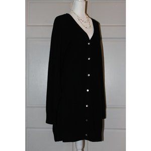 Long Black Cashmere Cardigan (3X)